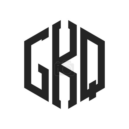 Ilustración de Diseño de Logo GKQ. Logo inicial del monograma de GKQ usando la forma del hexágono - Imagen libre de derechos