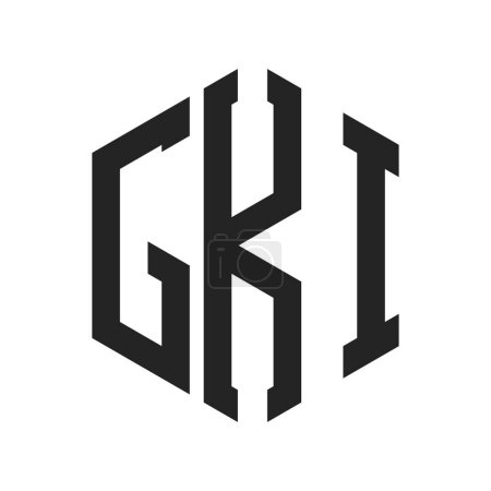 Ilustración de Diseño de Logo GKI. Letra inicial GKI Monogram Logo usando la forma del hexágono - Imagen libre de derechos
