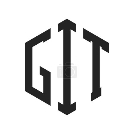 GIT Logo Design. Anfangsbuchstabe GIT Monogramm Logo mit Hexagon-Form