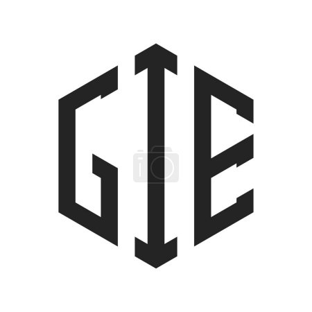 Diseño de Logo GIE. Letra inicial GIE Monogram Logo usando la forma del hexágono