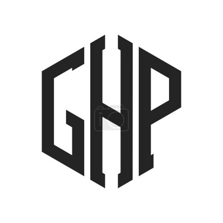 GHP Logo Design. Initial Letter GHP Monogram Logo using Hexagon shape