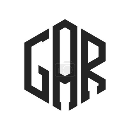 Logo GAR Design. Lettre initiale Logo monogramme GAR en forme d'hexagone