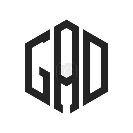 Conception de logo GAD. Lettre initiale logo GAD Monogram utilisant la forme hexagonale