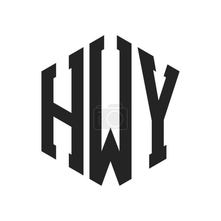 Téléchargez les illustrations : Logo HWY Design. Lettre initiale Logo monogramme HWY en utilisant la forme hexagonale - en licence libre de droit