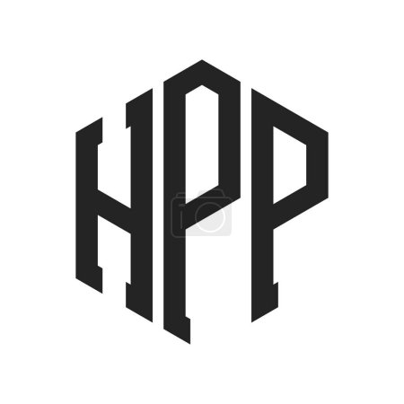HPP Logo Design. Initial Letter HPP Monogram Logo using Hexagon shape