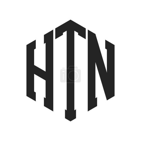 HTN Logo Design. Initial Letter HTN Monogram Logo using Hexagon shape
