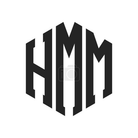HMM Logo Design. Initial Letter HMM Monogram Logo using Hexagon shape