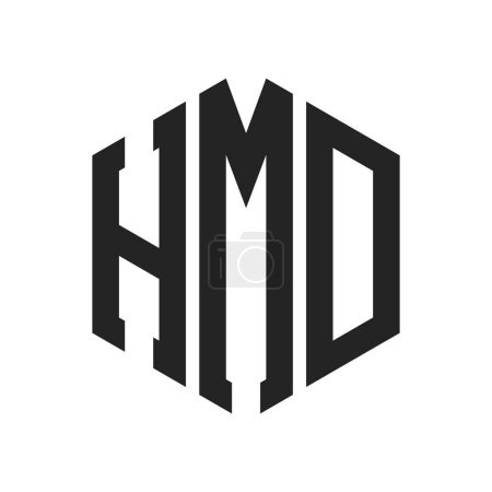 Illustration for HMD Logo Design. Initial Letter HMD Monogram Logo using Hexagon shape - Royalty Free Image