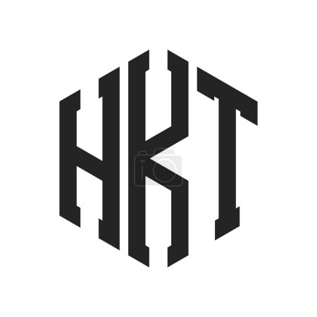Illustration for HKT Logo Design. Initial Letter HKT Monogram Logo using Hexagon shape - Royalty Free Image