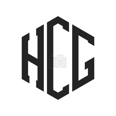 Diseño de Logo HCG. Logo inicial del monograma de la letra HCG usando la forma del hexágono