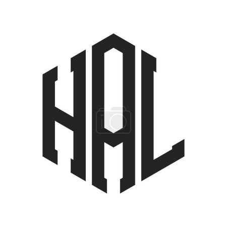 HAL Logo Design. Initial Letter HAL Monogram Logo using Hexagon shape
