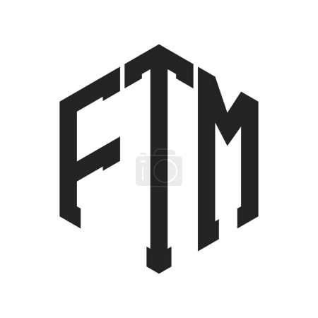 FTM Logo Design. Anfangsbuchstabe FTM Monogramm Logo mit Hexagon-Form