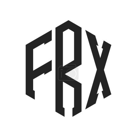 Téléchargez les illustrations : Logo FRX Design. Lettre initiale FRX Monogram Logo utilisant la forme de l'hexagone - en licence libre de droit