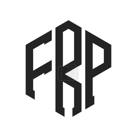 Conception de logo FRP. Lettre initiale FRP Monogram Logo utilisant la forme de l'hexagone