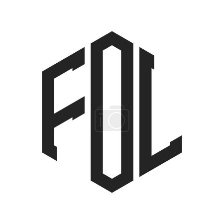 FOL Logo Design. Initial Letter FOL Monogram Logo using Hexagon shape