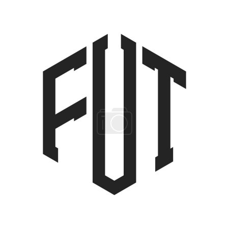 FUT Logo Design. Anfangsbuchstabe FUT Monogramm Logo mit Hexagon-Form