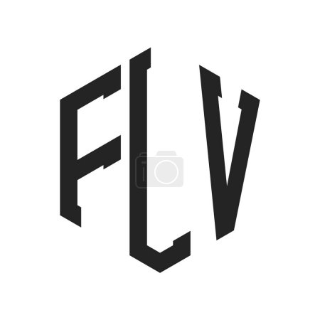 FLV Logo Design. Initial Letter FLV Monogram Logo using Hexagon shape