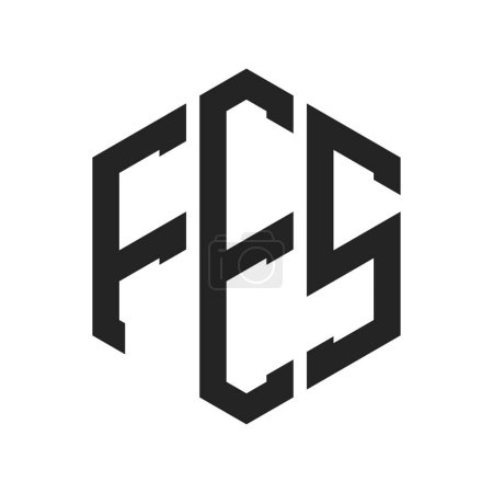 FES Logo Design. Initial Letter FES Monogram Logo using Hexagon shape