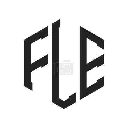 FLE Logo Design. Initial Letter FLE Monogram Logo using Hexagon shape
