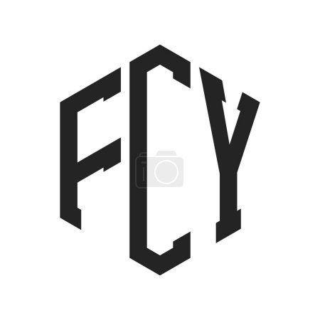 Ilustración de Diseño de Logo FCY. Logo inicial del monograma de la letra FCY usando la forma del hexágono - Imagen libre de derechos