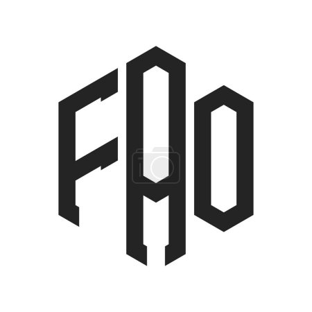 Téléchargez les illustrations : Conception du logo FAO. Lettre initiale Logo monogramme FAO en forme d'hexagone - en licence libre de droit