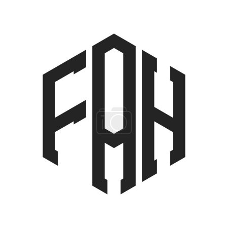 Téléchargez les illustrations : FAH Logo Design. Lettre initiale FAH Logo monogramme utilisant la forme hexagonale - en licence libre de droit