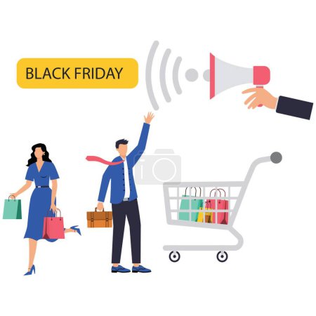 Illustration for Flat black friday instagram posts collection, Instagram post, sale social media banner template with black - Royalty Free Image