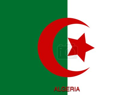 Banderas del mundo para la escuela con nombre, país Argelia