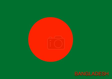 Flaggen der Welt für Schule mit Namen, Land Bangladesch