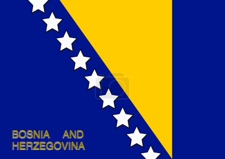 Flags of the world for school with name, country Bosnia And Herzegovina 