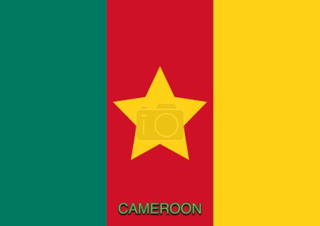 Flags of the world for school with name, country Cameroon