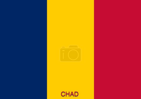 Flags of the world for school with name, country Chad, Republic of Chad 