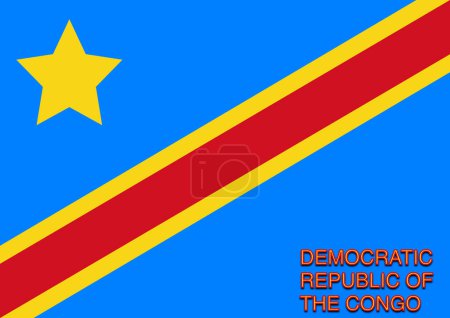 Drapeaux du monde pour l'école avec nom, République démocratique du Congo