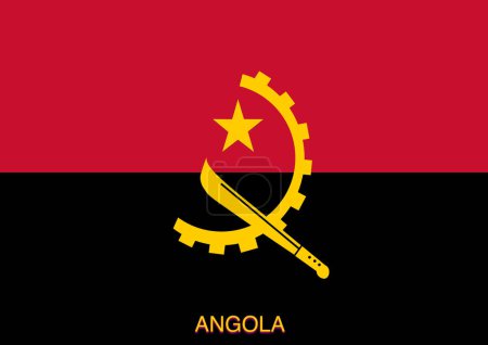 Flags of the world for school with name, Country Angola, Republic of Angola