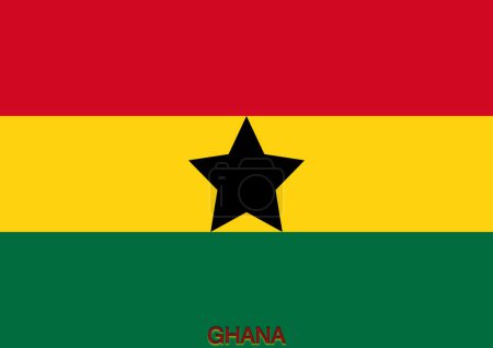 Flags of the world for school with name, Country Ghana, Republic of Ghana 
