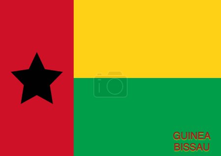 Flags of the world for school with name, Country Guinea Bissau, Republic of Guinea Bissau