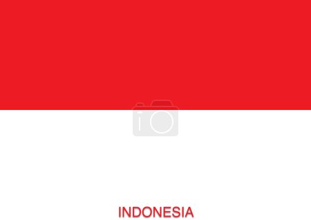 Photo for Flags of the world for school with name, Country Indonesia or Republic of Indonesia - Royalty Free Image