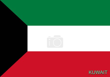 Flags of the world for school with name, Country Kuwait or State of Kuwait