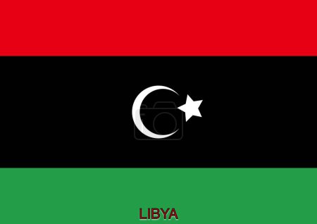 Drapeaux du monde pour l'école avec le nom, Pays Libye ou Etat de Libye