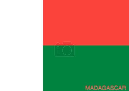 Drapeaux du monde pour l'école avec nom, Pays Madagascar ou République de Madagascar