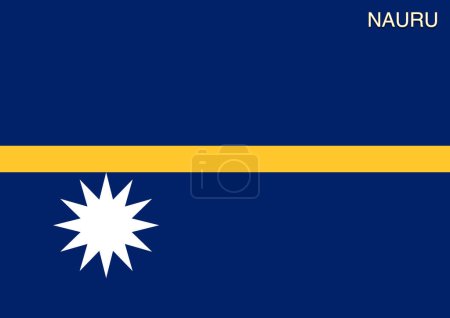 Flags of the world for school with name, Country Nauru or Republic of Nauru or Pleasant Island