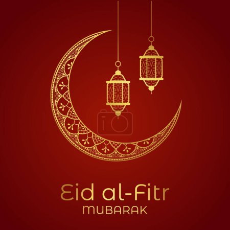 Vector Eid al-Fitr, Ramadhan decoration, Islamic background decorative greeting card