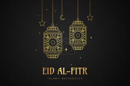 Téléchargez les illustrations : Vecteur élégant ramadan luxueux, eid al-fitr, fond islamique carte de vœux décorative - en licence libre de droit