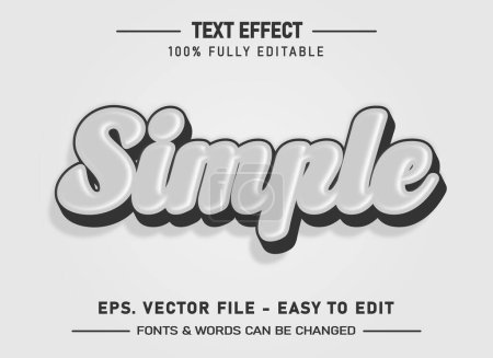 Illustration for Vector simple text effect editable relax and mellow customizable font style - Royalty Free Image