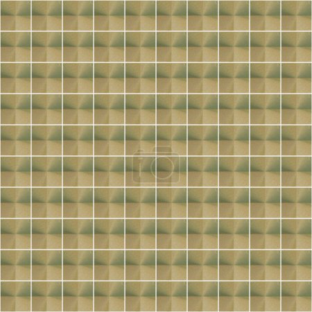 Nahtloses Muster aus grünen und beigen Quadraten. Hintergrundtextur.