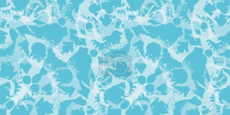 Ilustración de Patrón sin costura de onda abstracta con fondo azul grunge. Texturizado océano olas ornamento - Imagen libre de derechos