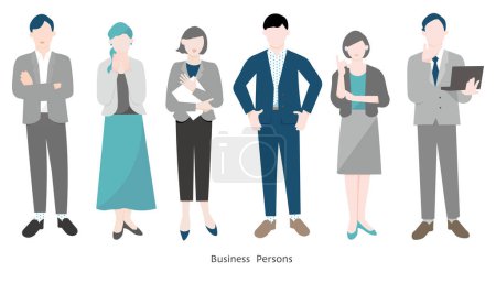 Material ilustrativo de hombres y mujeres - empresarios - equipo empresarial