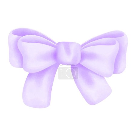Watercolor purple coquette bow illustration. Hand drawn girly accessory item clipart, perfect for valentines day gifts, nursery decorations, and holiday celebrations