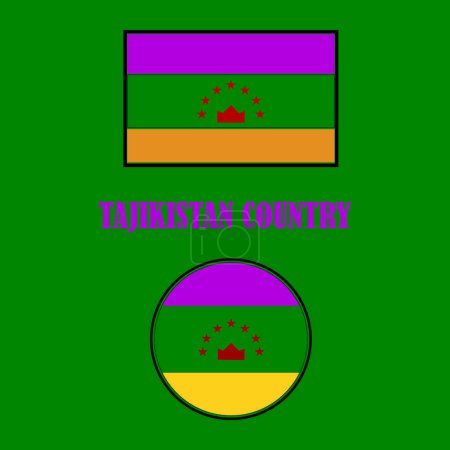 Vektoren Illustration Tadschikistan Land Flagge Symbol Symbol Design