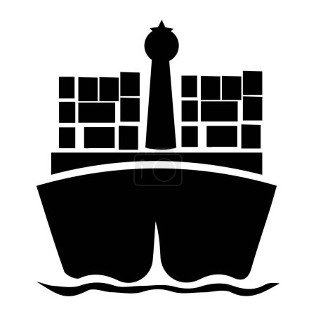 Téléchargez les illustrations : Illustration des vecteurs d'icône de navire de charge - en licence libre de droit